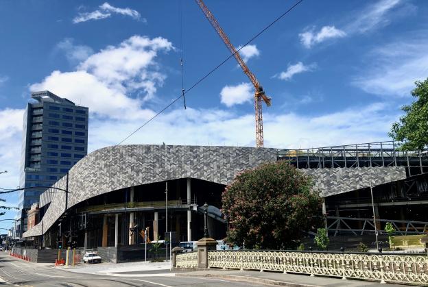 River-like facade takes shape in Christchurch